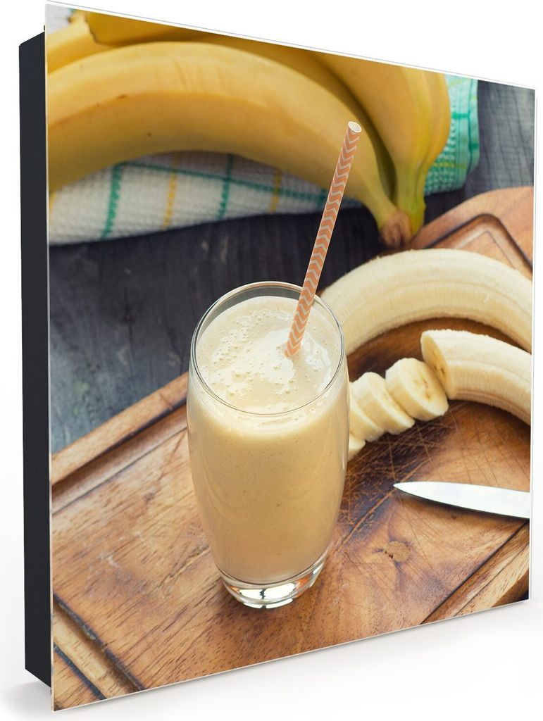 Nachbildung-Schlüsselkasten, Magnetpinnwand und Memoboard mit Glasfront Motiv Bananendrink