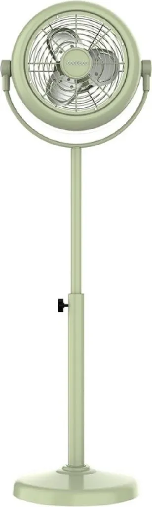 Ventilateur sur pied vintage 25W avec tête inclinable coloris vert d'eau