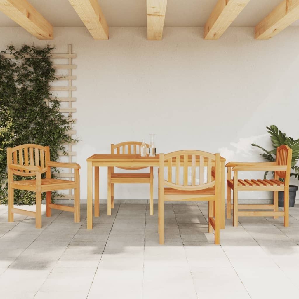 Design 5-tlg. Garten-Essgruppe Massivholz Teak, Gartenmöbel-Sets 2024 Neu