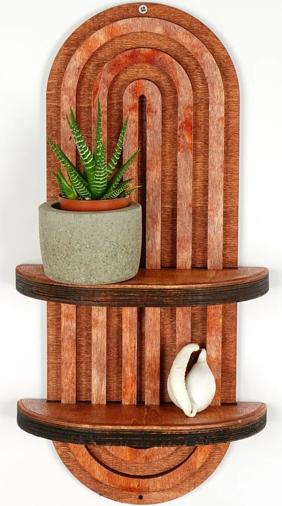 Skye Decor, Raf270, Mensola da parete, salmone, 100 % SUGARWOOD, 40 x 20 x 9 cm