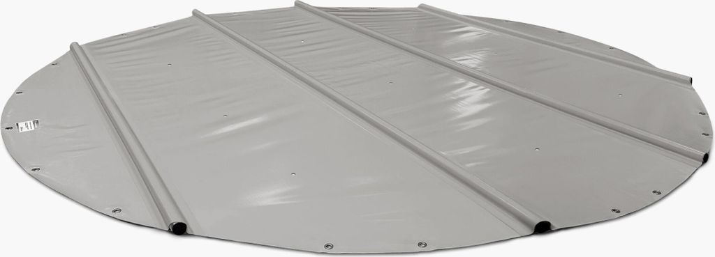 SafeDeluxe PREMIUM Runde Poolplane Stangenabdeckung ohne Stangen (Durchmesser der Plane = 420cm, Grau RAL7037) Rollabdeckung Poolabdeckung Abdeck...