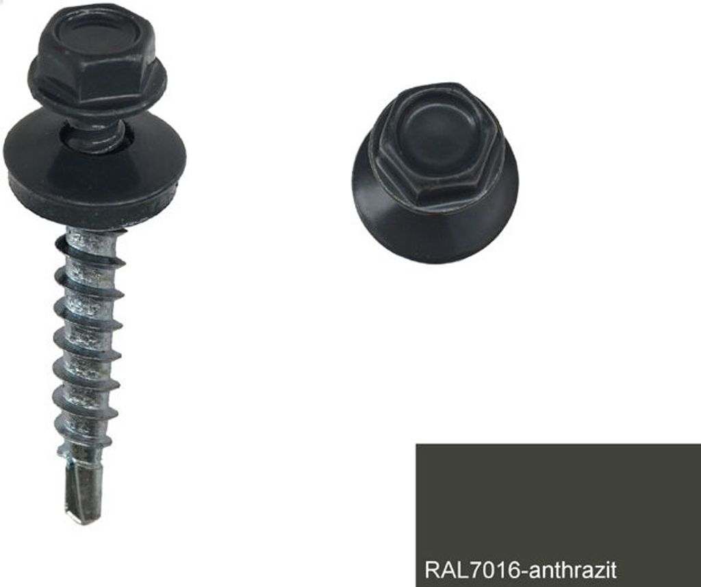 Bohrschrauben, Fassadenschrauben RAL 7016 anthrazit 4,8 x 35 mm 100 Stück