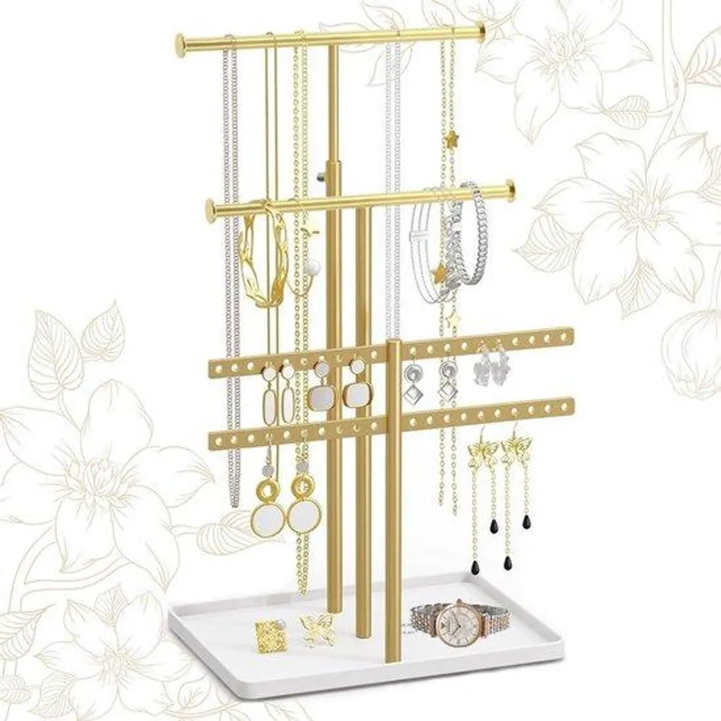 Boîte bijoux anti-nœud avec support ajustable pour chaînes et montres