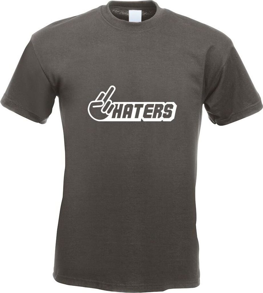 Kiwistar - T-Shirt - Graphit - Haters Motiv Bedruckt Funshirt Design Print - mit Motiv Bedruckt - Funshirt Design - Sport - Freizeit - Herren - XXL