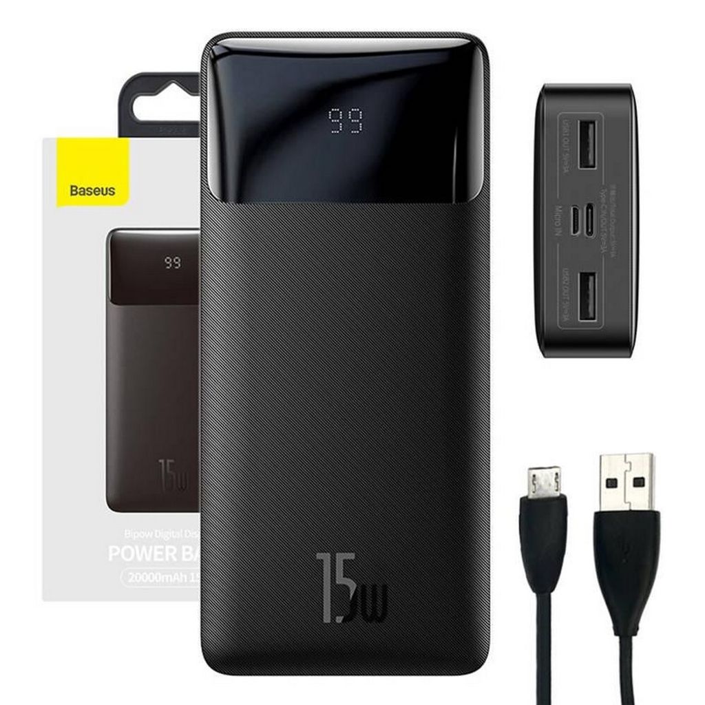 Przenośna bateria Baseus Bipow, 20000mAh, 15W, USB-A - Zdjęcie produktu 