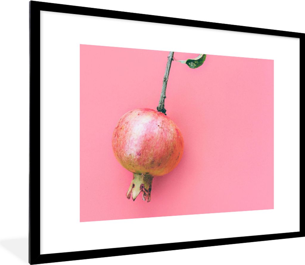 MuchoWow Gerahmtes Poster Pflanzen - Sommer - Rosa 80x60 cm - Poster mit Schwarzem Bilderrahmen Wandposter Rahmen Foto Bilder - Schlafzimmer-Deko...