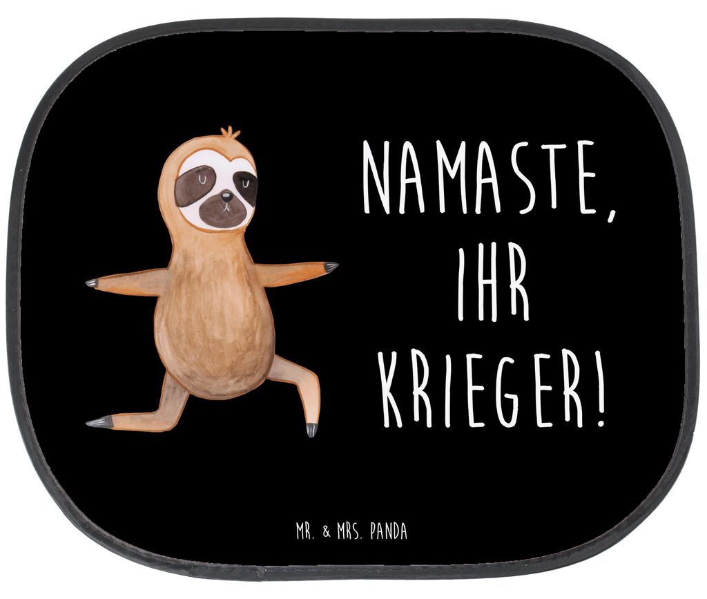Mr. & Mrs. Panda Sonnenschutz Auto Faultier Yoga - Schwarz - Geschenk, Namaste, faul, Scheibenschutz, Hitzeschutz, fenster, Entspannung, kfz, Medit...