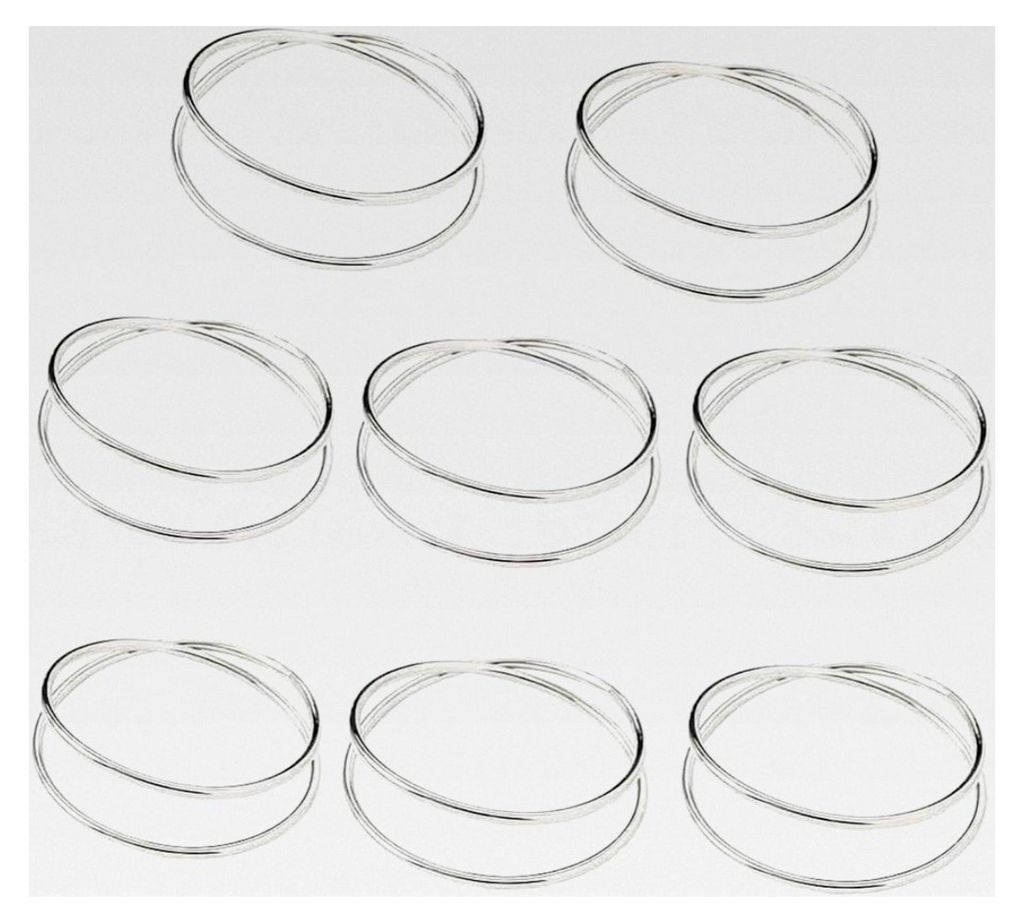 Serviettenringe 8er Set Silber Metall für Hochzeiten, Partys, Dinner und festliche Anlässe, Tischdekoration