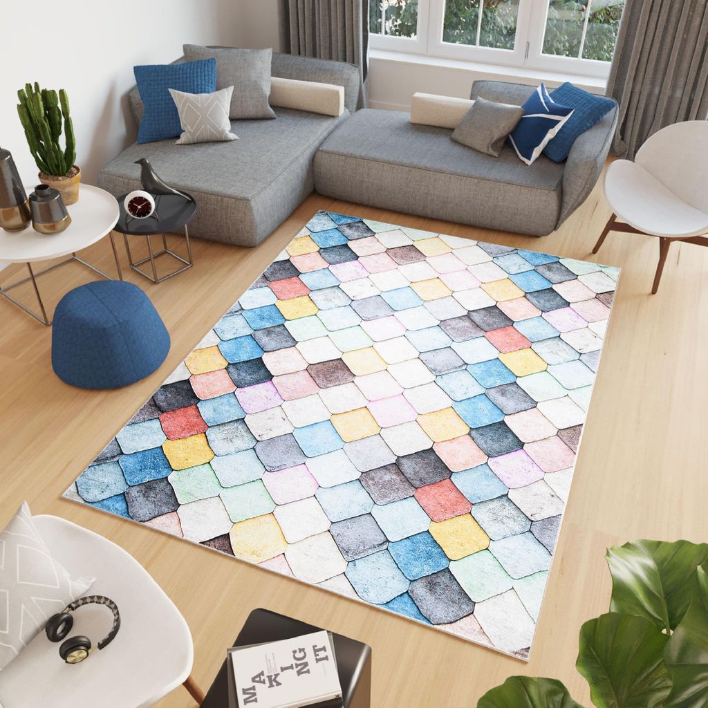 Tapiso Teppich TOSCANA Modern Mehrfarbig Wohnzimmer 140 x 200 cm