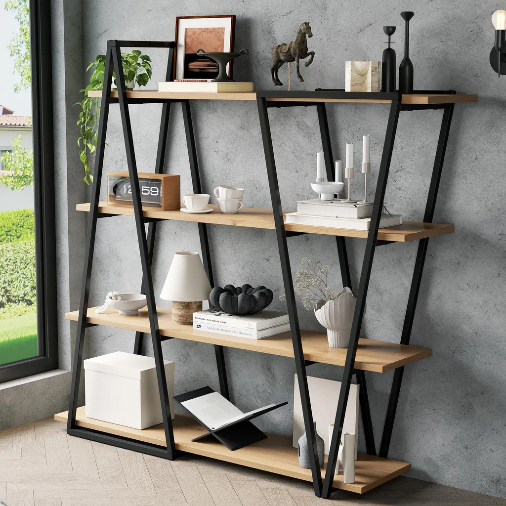 Bibliothèque robuste anti-flexion en MDF 25 mm pour objets lourds