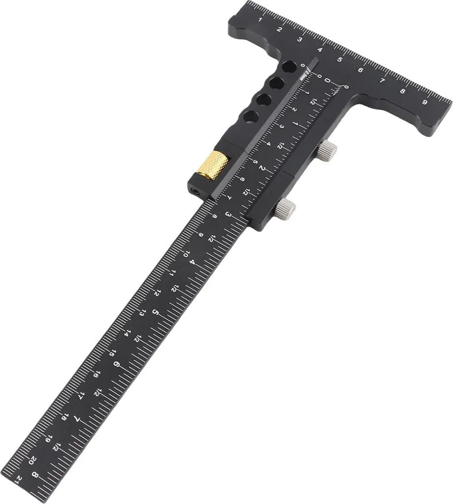 Équerre de traçage de type T en aluminium, outil de mesure menuisier pro