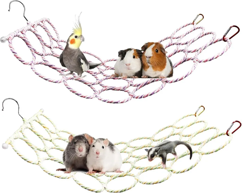 Allecto Premium Filet à rat suspendu et pont d'escalade oiseaux - 2 pcs