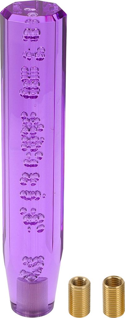 Auto Schaltknauf 25cm | Vorderer Schalthebelknauf Universal fš¹r Automatik- und Schaltfahrzeuge Acryl Lila mit 2 Adaptern 1 Set