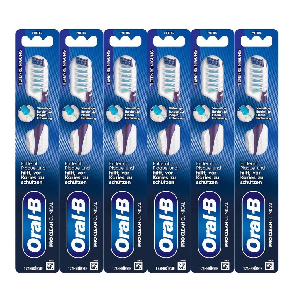 Produktbild Oral B Pro Clean Prothesenbürste Clinical Cross Action 6er Pack