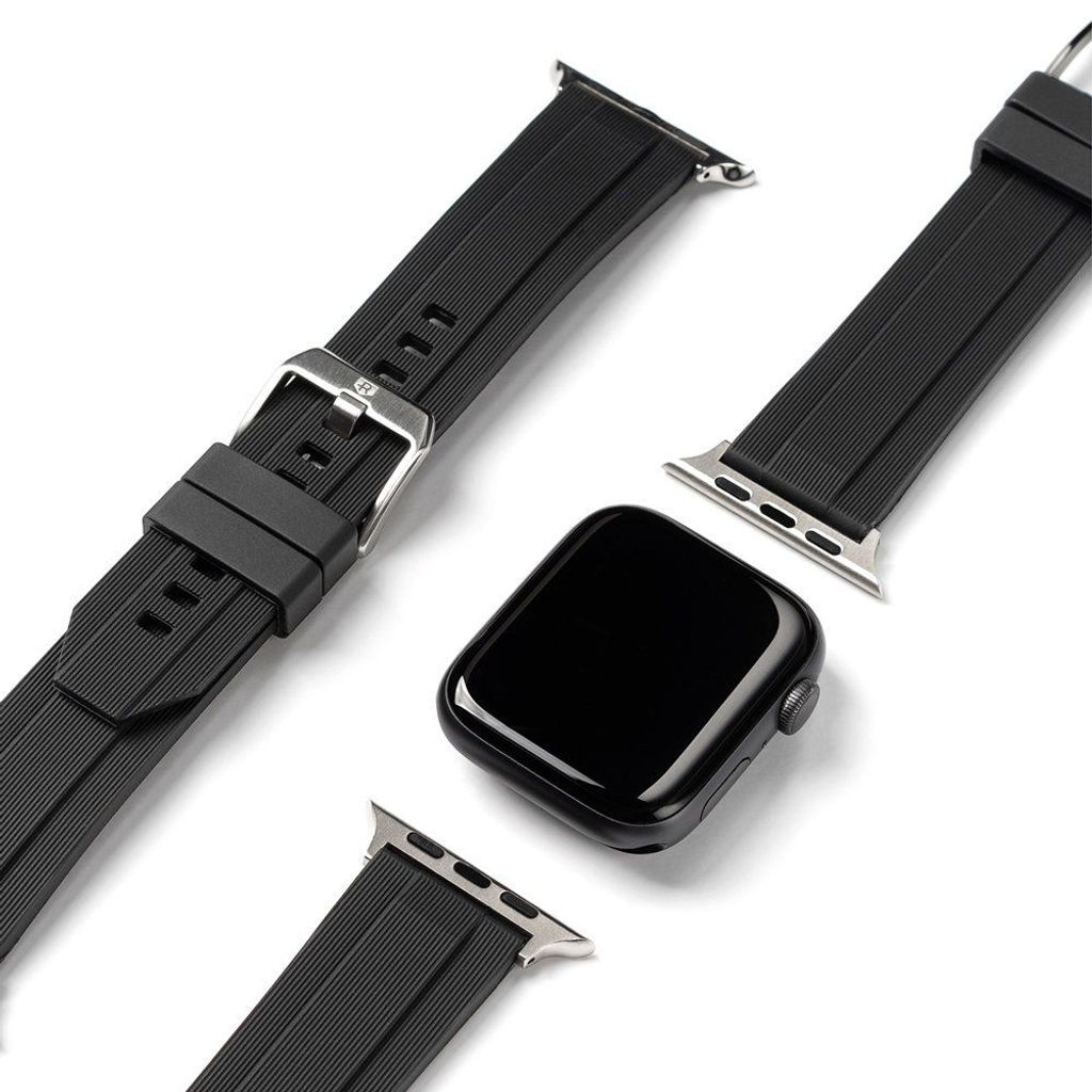 Ringke Rubber One Silikonarmband Armband fr Smartwatch Watch 6 44mm / Watch 5 44mm / Watch 4 44mm / Watch SE 44mm schwarz (AW-B-44-10)