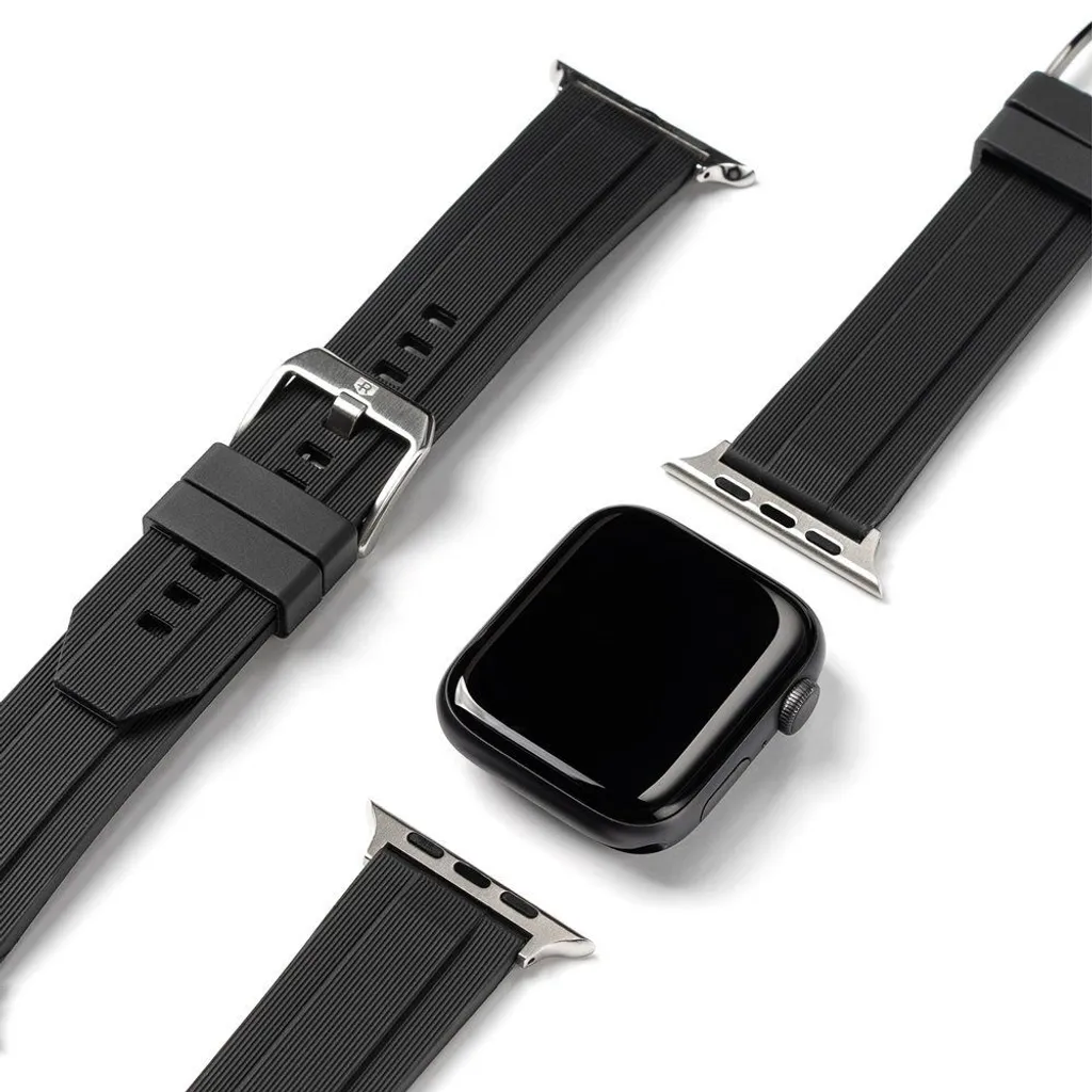 Bracelet Ringke Rubber One flexible et robuste pour Watch 44mm - Noir
