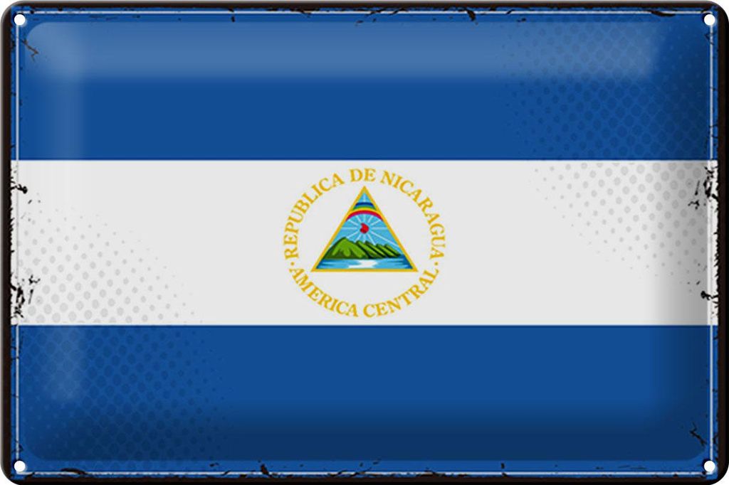 Blechschild Flagge Nicaragua 30x20cm Retro Flag Nicaragua