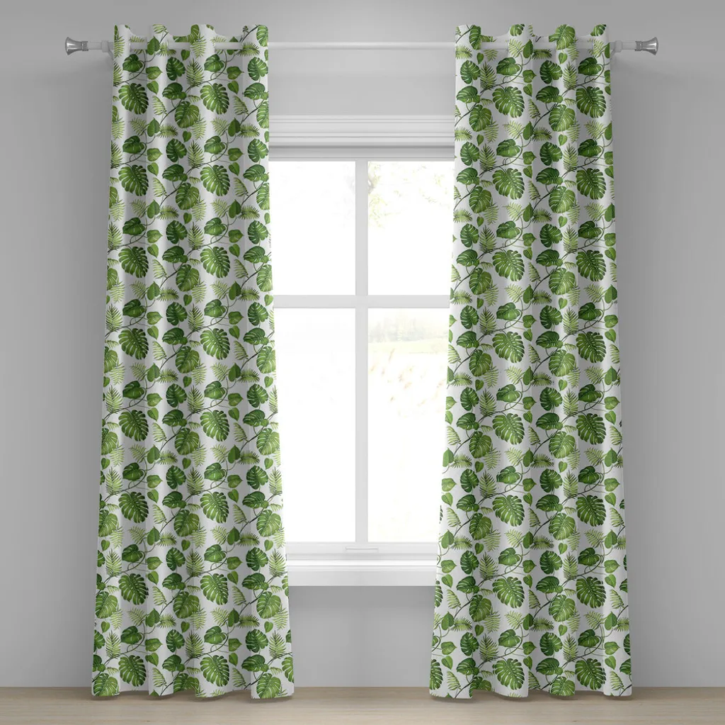 Rideau à œillets ABAKUHAUS Forêt Tropicale Brésilienne 280x175 cm Vert