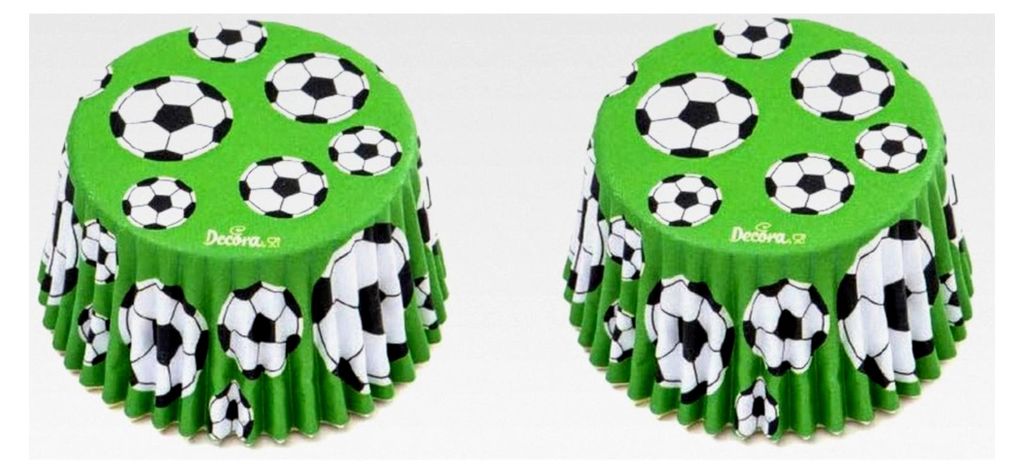 Papierförmchen Fußball 50 x 32 mm 36 Stück, Grün