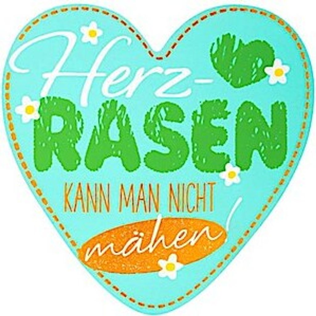 happy hearts Grußkarte klein»47« \Herzrasen kann man nicht mähen!\" in Herzform"