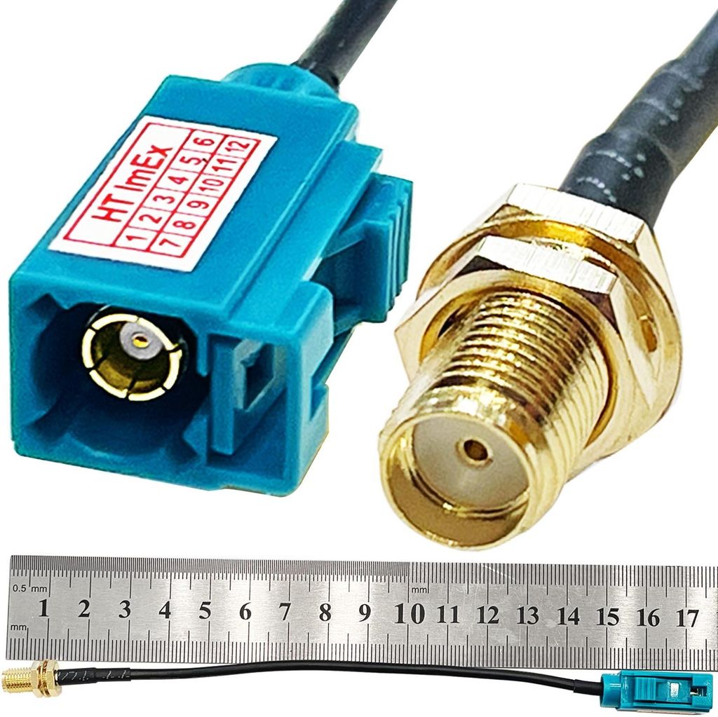 Fakra C-Buchse auf SMA-Buchse Fahrzeugantennen-Adapterkabel für GPS-Navigation