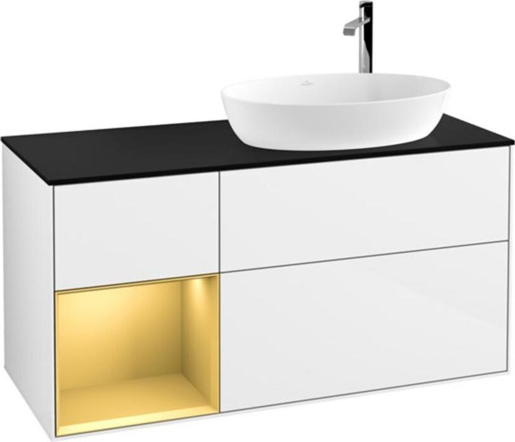 V&B Waschtischunterschrank Finion 120cm, Pl b m, Rg gol m Lac, glo wh. Lac