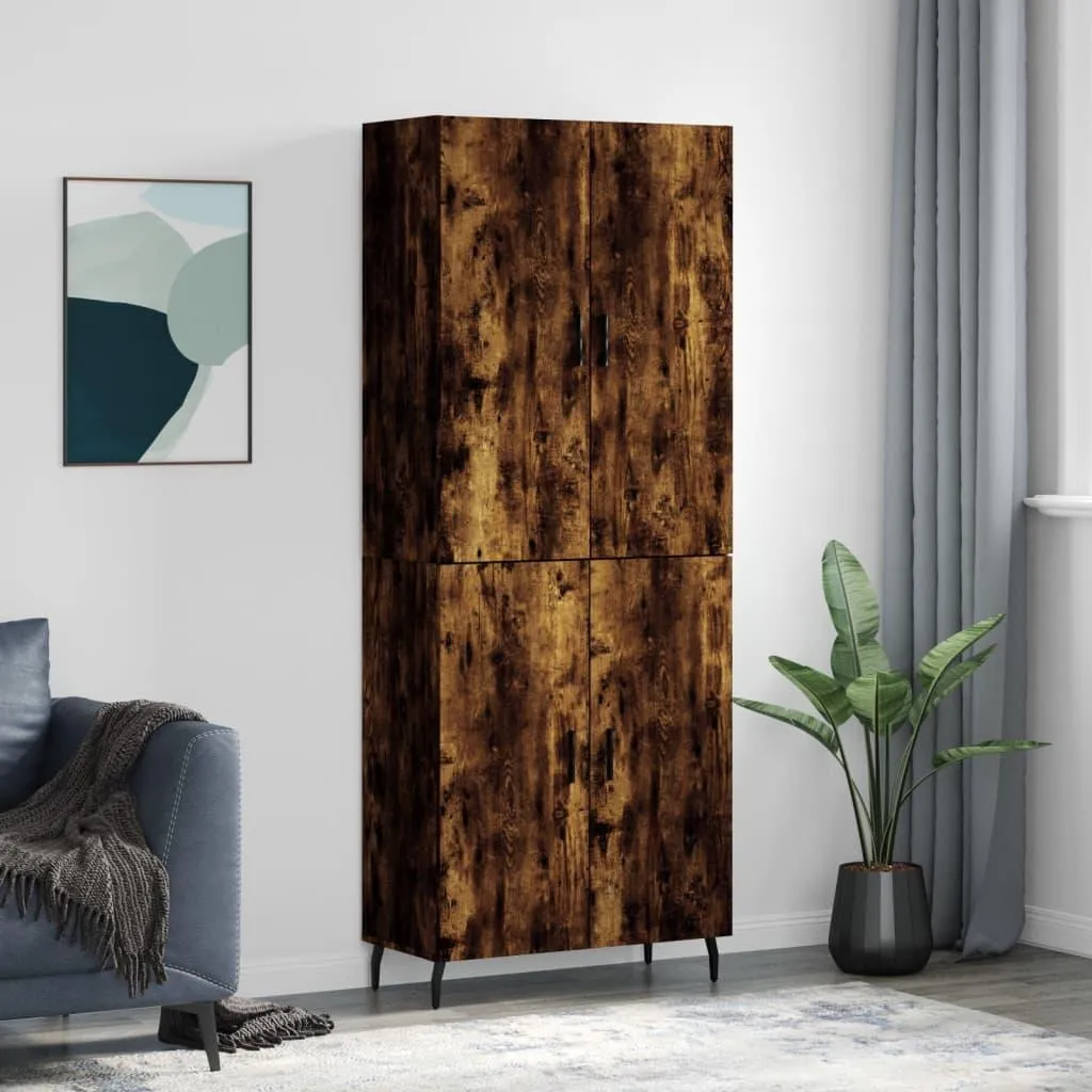 vidaXL Credenza rovere affumicato 69,5x34x180 cm materiale a base di legno
