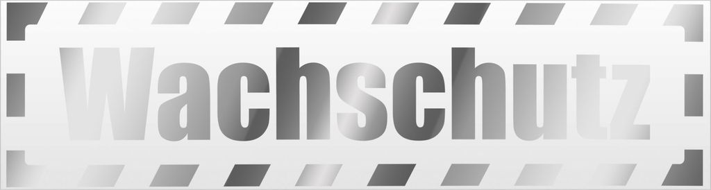 Kiwistar Wachschutz gestreift Magnetschild Schild magnetisch - 60cm Chrom - Magnetfolie für Auto PKW Kfz