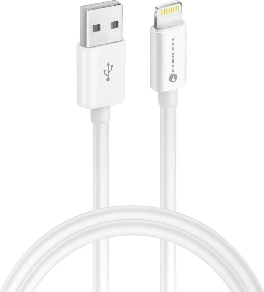 Cavo iPhone MFi Forcell C703 12W 1m Bianco | Ricarica Rapida e Sicura