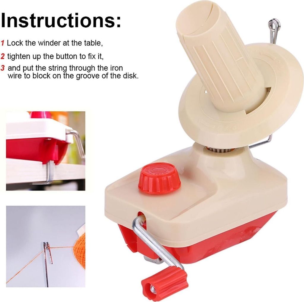 Kleiner Handkurbel Spuler, manueller Strickspuler Garn Faser Wolle Spule Spuler Clip Maschine