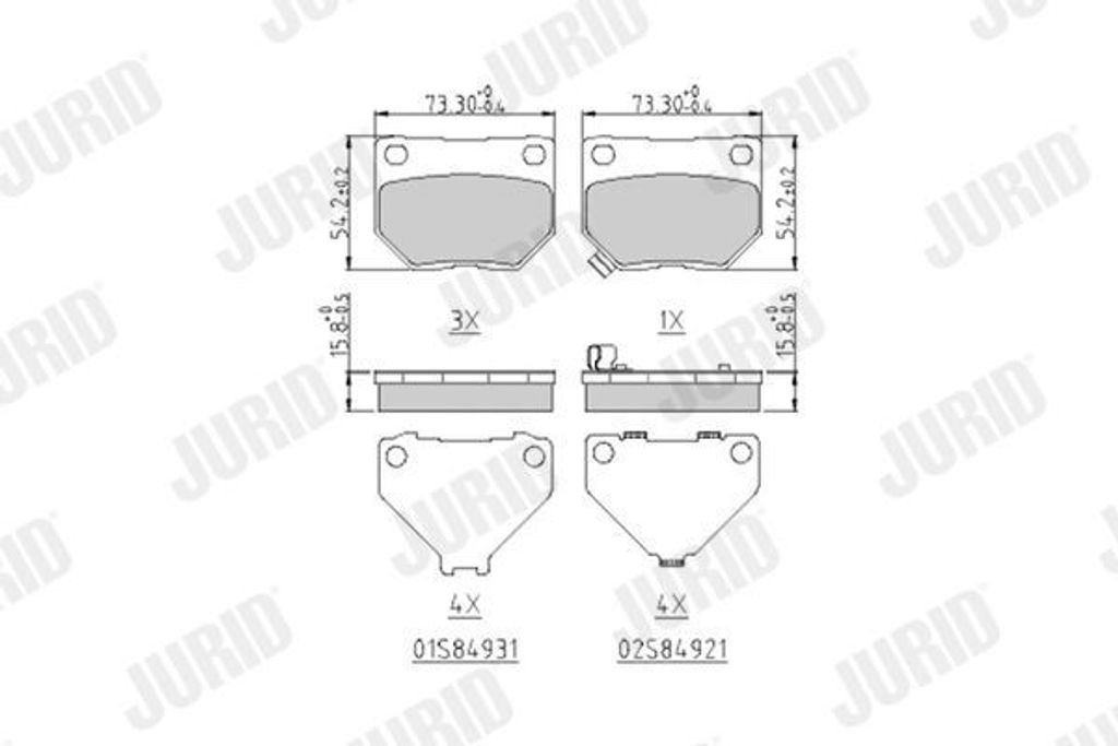 JURID Bremsbeläge Satz Hinten für NISSAN 300 ZX (Z32) 572645J