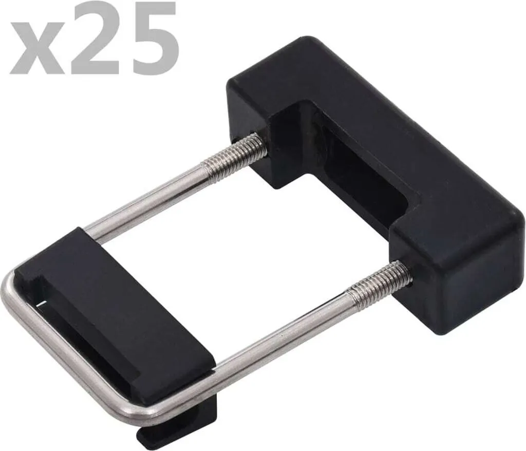 Étrier de Clôture 60x40 mm avec Cale Plastique : Stop Bruit et Rayures x25