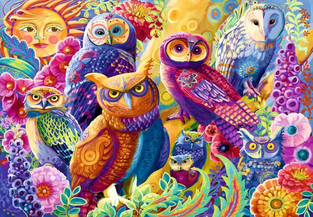 Puzzle motif Hibou Bluebird Owl Autonomy de 1000 pièces haute définition