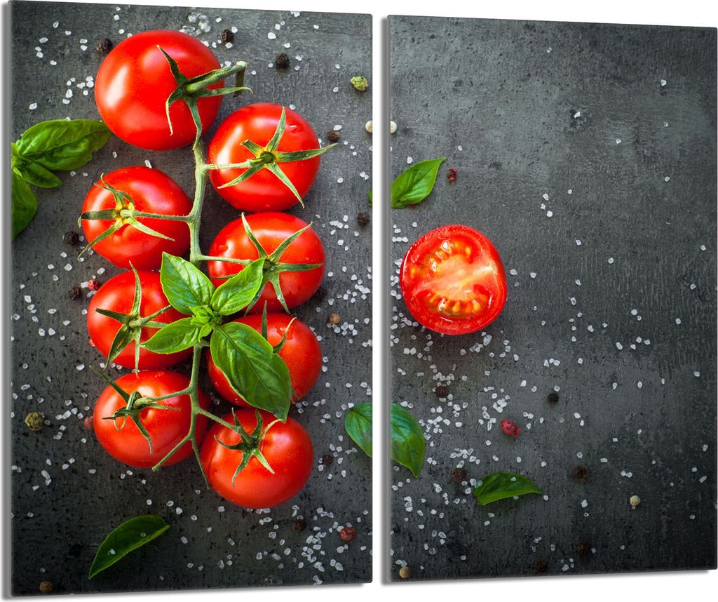 Glas-Herdplattenschutz 2x30x52 Tomaten