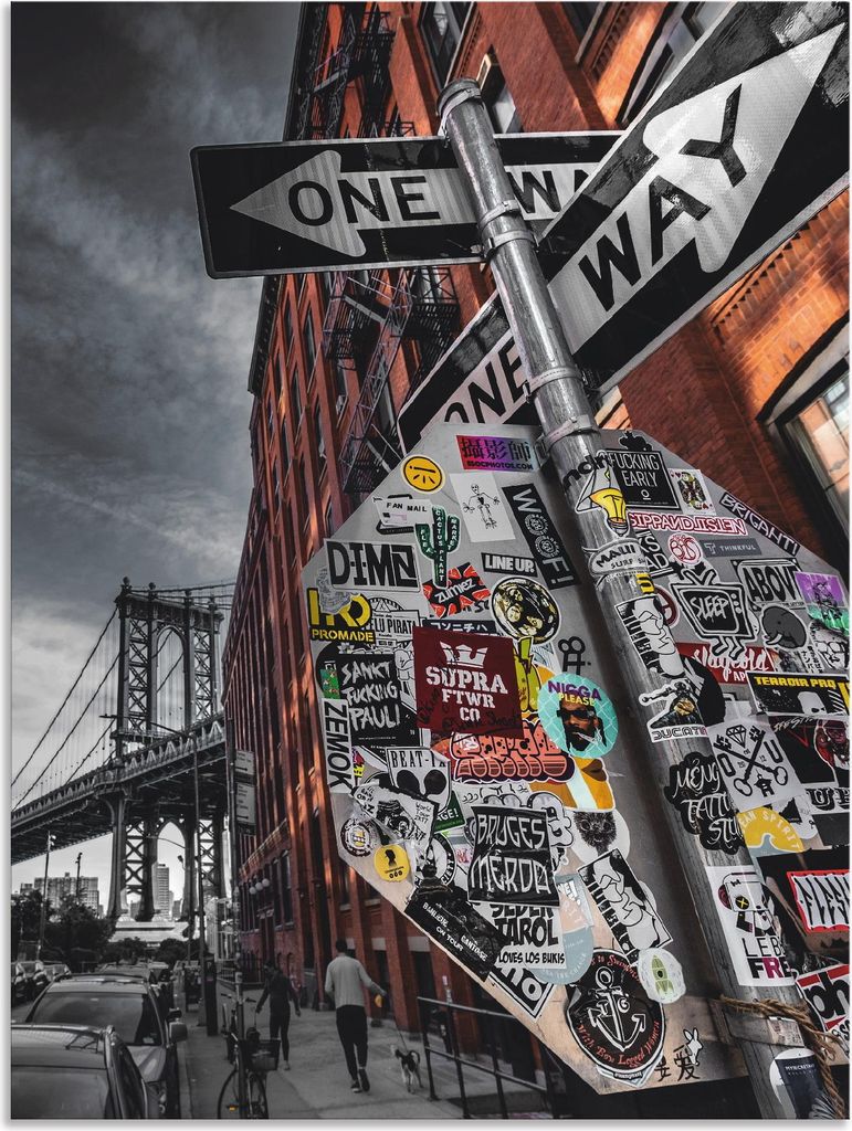 ARTland Wandbild Alu für Innen & Outdoor New York Street Fotografie Größe: 45x60 cm