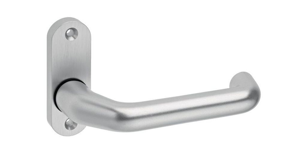 Dieckmann Rahmentürdrücker 391 Vierkant 8mm festdrehbar Alu F1 natur asymetrisch - 1347000001