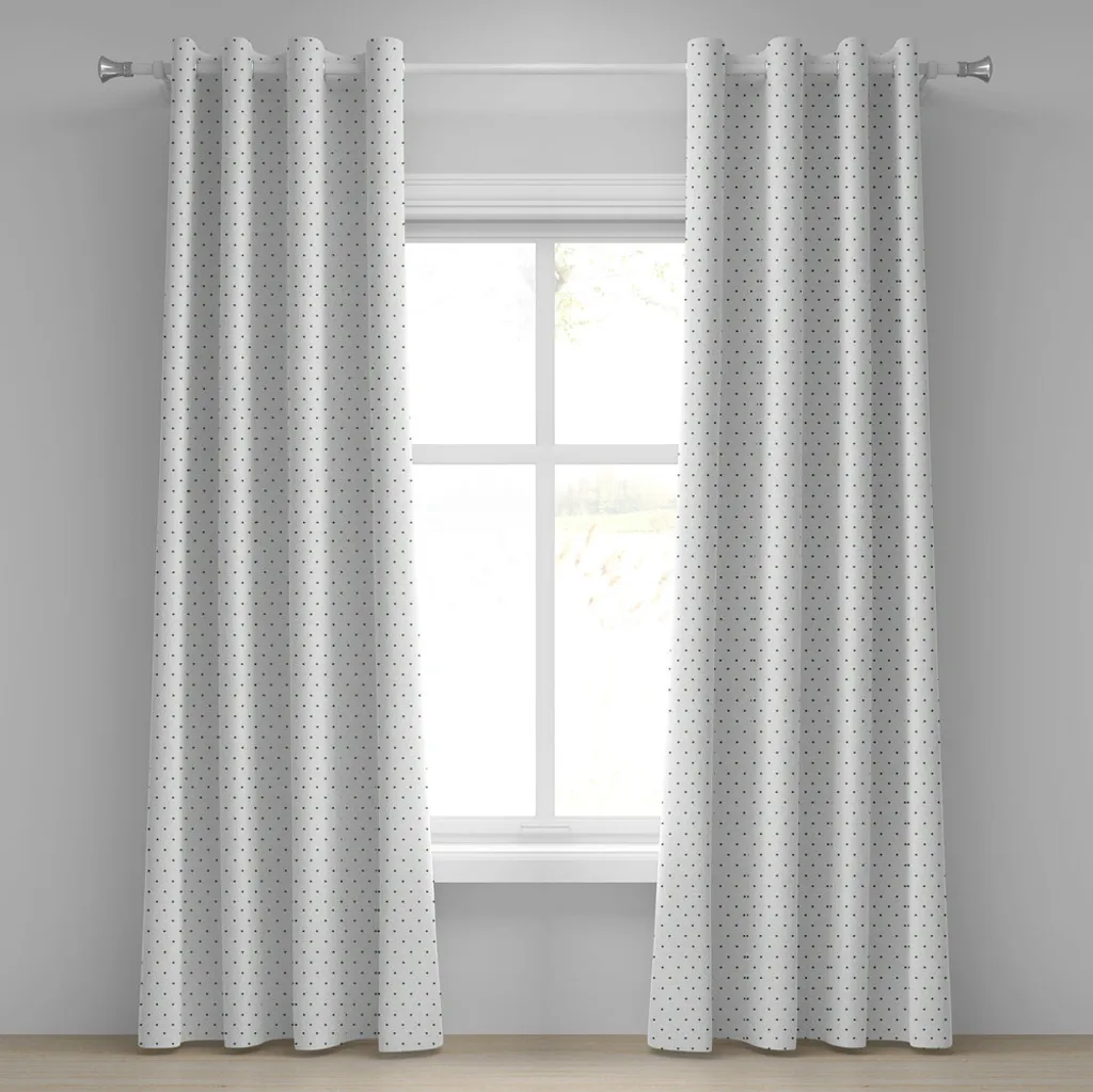 Rideau blanc occultant léger motif pois pour grandes fenêtres 280x245