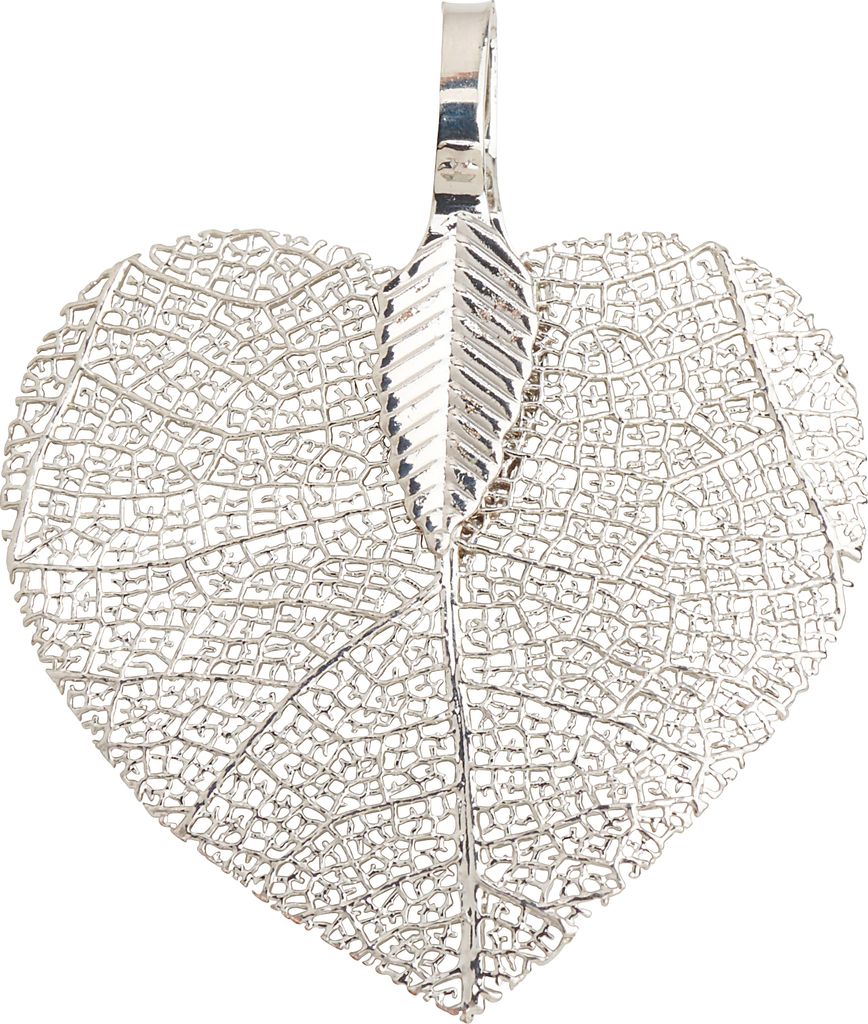 PRACHT Anhänger Filigranes Blatt 2.7 cm x 3.3 cm zartes Schmuckstück elegant Platin