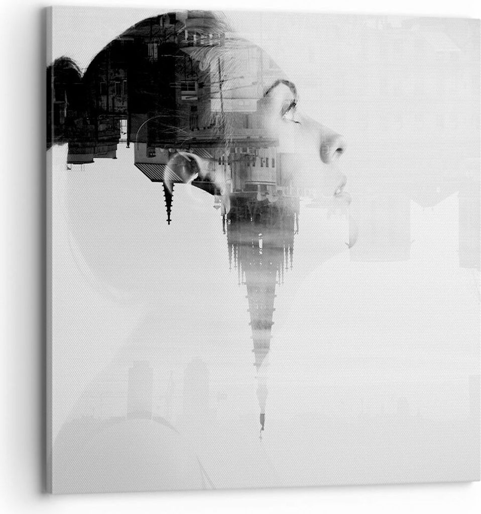 Bild auf Leinwand - Leinwandbild - Frau modern - 70x70cm - Wand Bild - Wanddeko - Wandbilder - Leinwanddruck - Bilder - Kunstdruck - Wanddekoration...