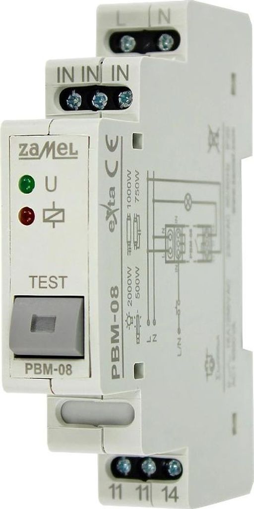 Bistabiles Relais mit Taster PBM-08 230V IP20 Zamel