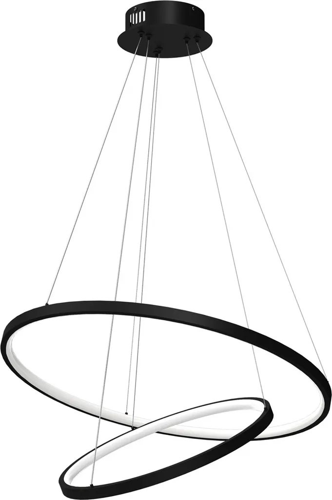 Lustre LED 51W Milagro ROTONDA 7942 noir mat à intensité lumineuse 4000K