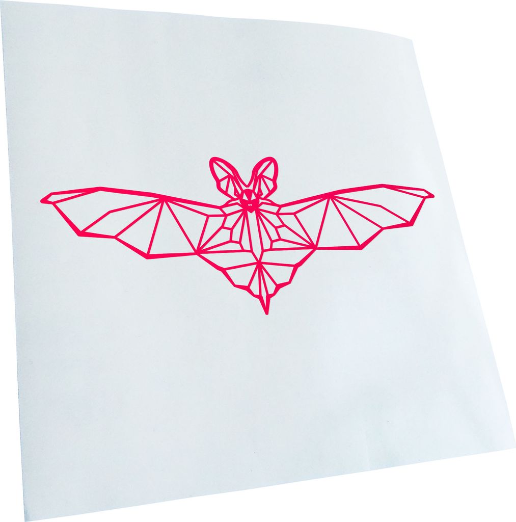 Kiwistar - Autoaufkleber - Fledermaus Polygon - Neonpink - 40x16cm - Aufkleber für Auto, Laptop, Fahrrad, LKW, Motorrad mehrfarbig JDM Decal Racing