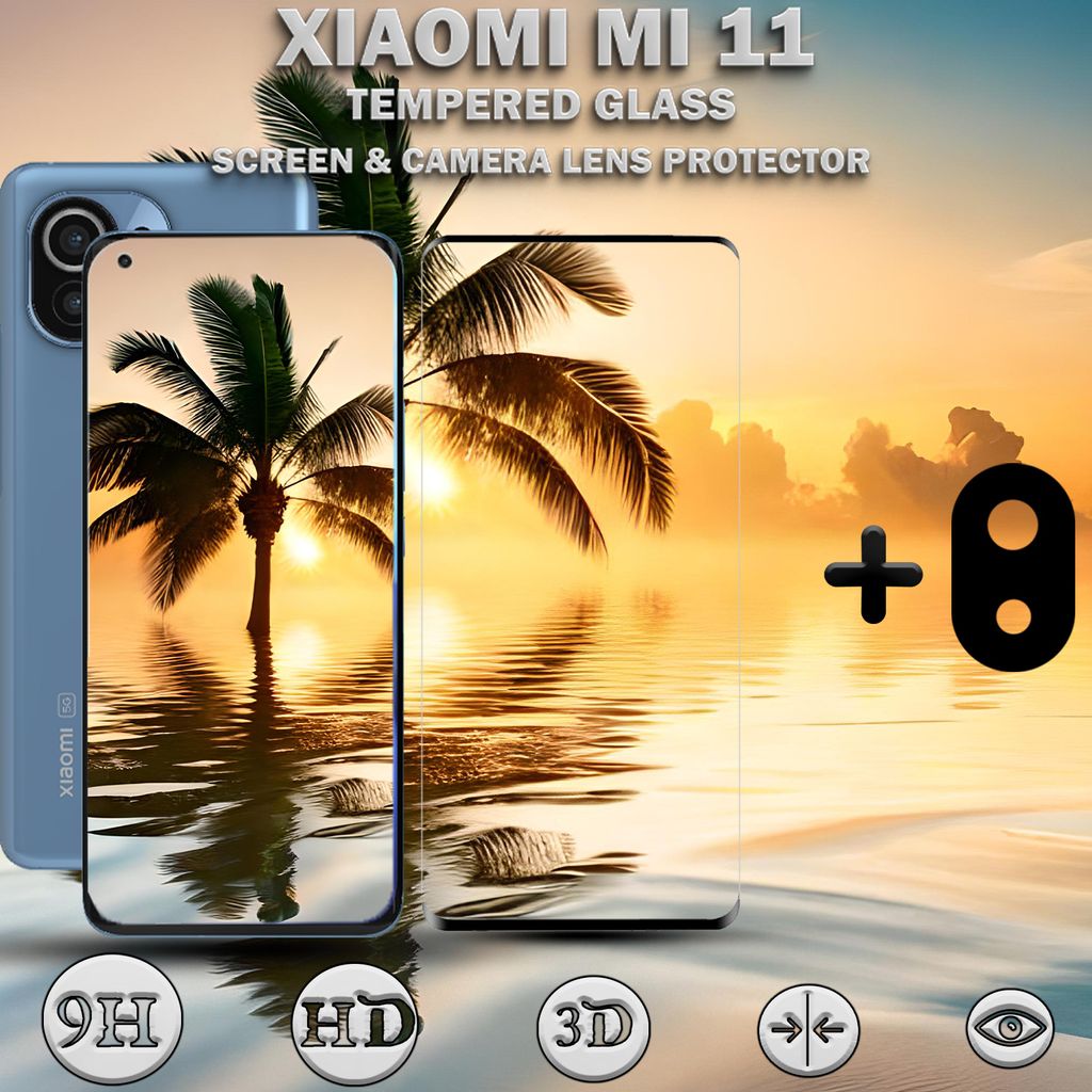 Xiaomi Mi 11 Displayschutzfolie und Objektivschutz aus 9H gehärtetem Glas