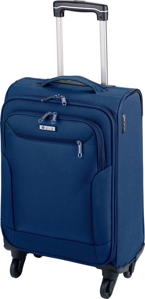 Leichter Stoff Bordgepäck Koffer 55 cm Weicher Rollen Trolley Uni Blau Bowatex