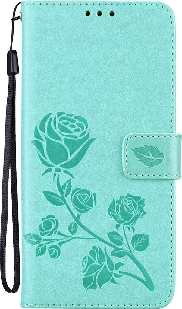 Mobigear Roses HONOR 50 Lite Hülle Klapphülle Geldbörse - Grün