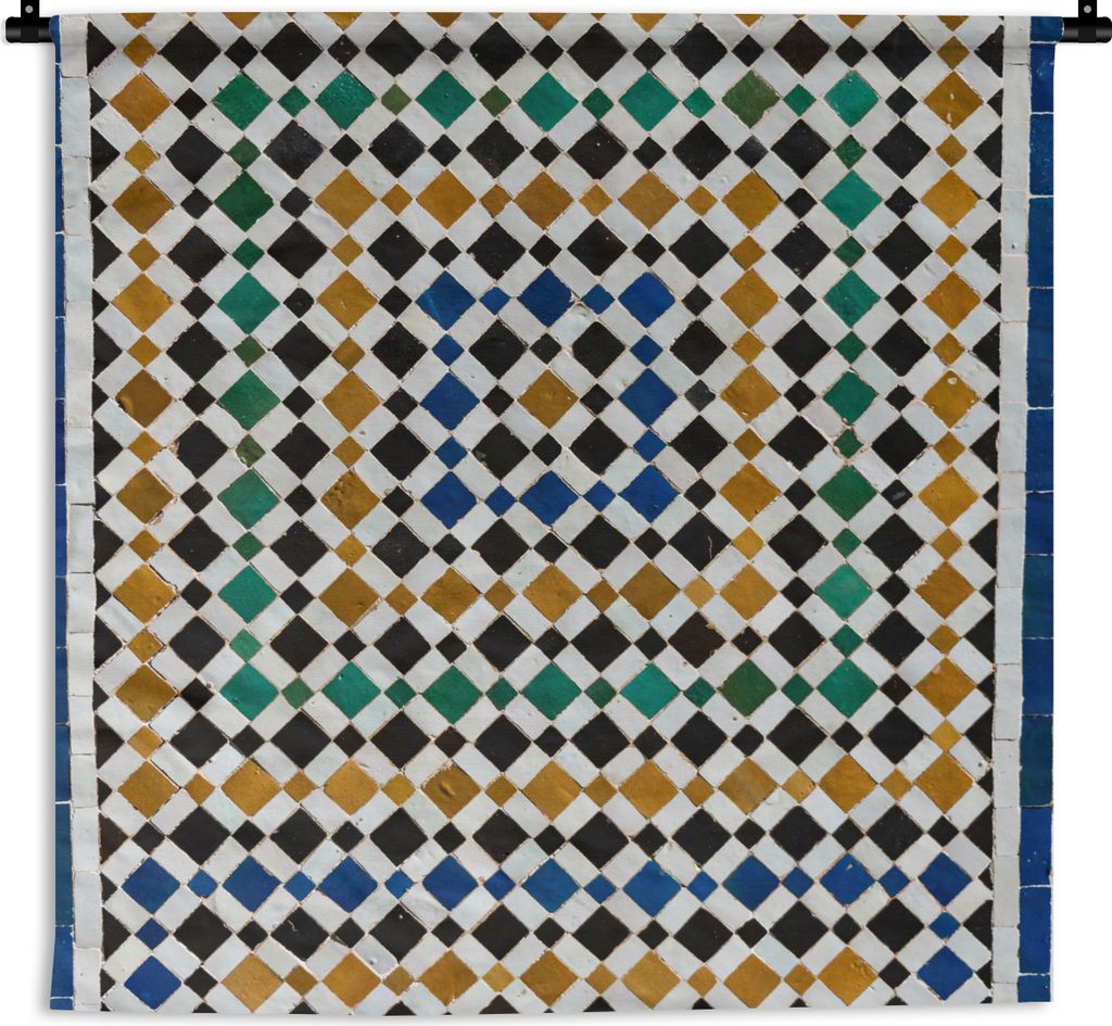 MuchoWow Wandteppich Wandbehang Ein marokkanisches Mosaik, das wie eine Art Labyrinth aussieht 120x120 cm Tapisserie Dekoration Wandtuch - Modern...