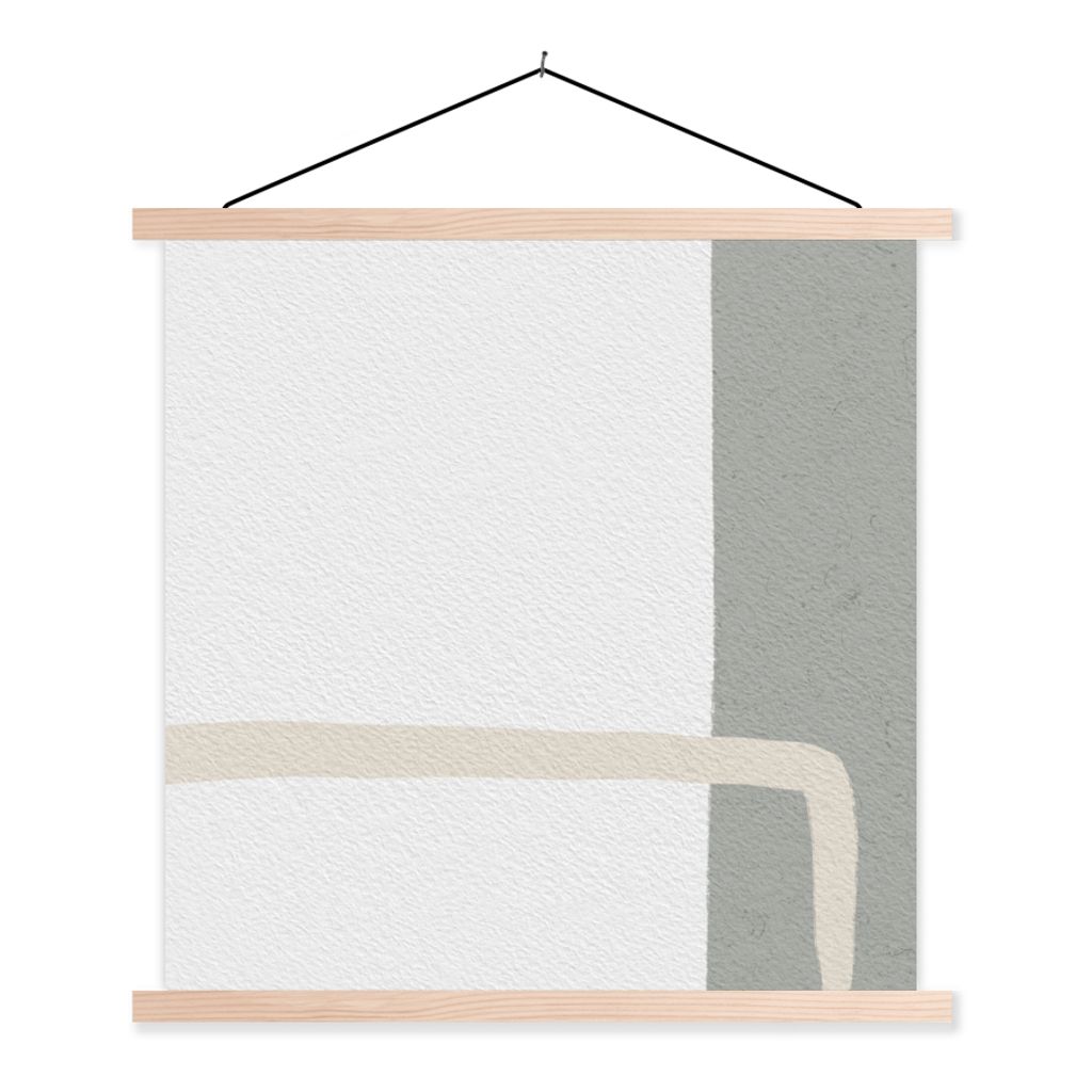 MuchoWow Textilposter Abstrakt - Minimalismus - Design 40x40 cm mit holzfarbenen Rahmen - Posterleiste