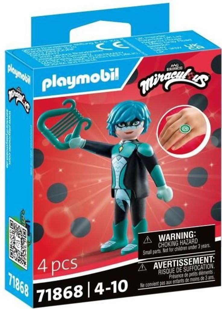 PLAYMOBIL Viperion, Miraculous Zeichentrickfigur, 4 Teile, Ab 4 Jahren, Set 71868