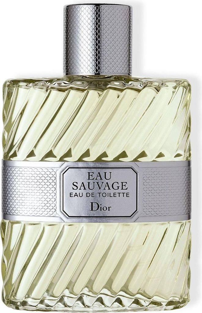 A close-up studio shot of a Christian Dior Eau Sauvage eau de Toilette bottle.