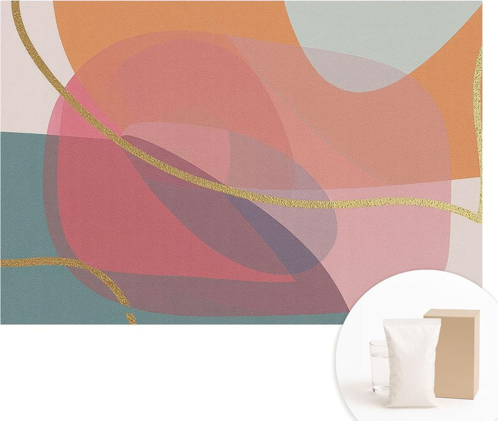 Fototapete - Wandbilder für Wohnzimmer - 104x70 cm - Dekorative Wandfolie - Modernes Design für Wanddekoration - Tapeten für Innenräume - Bunte...